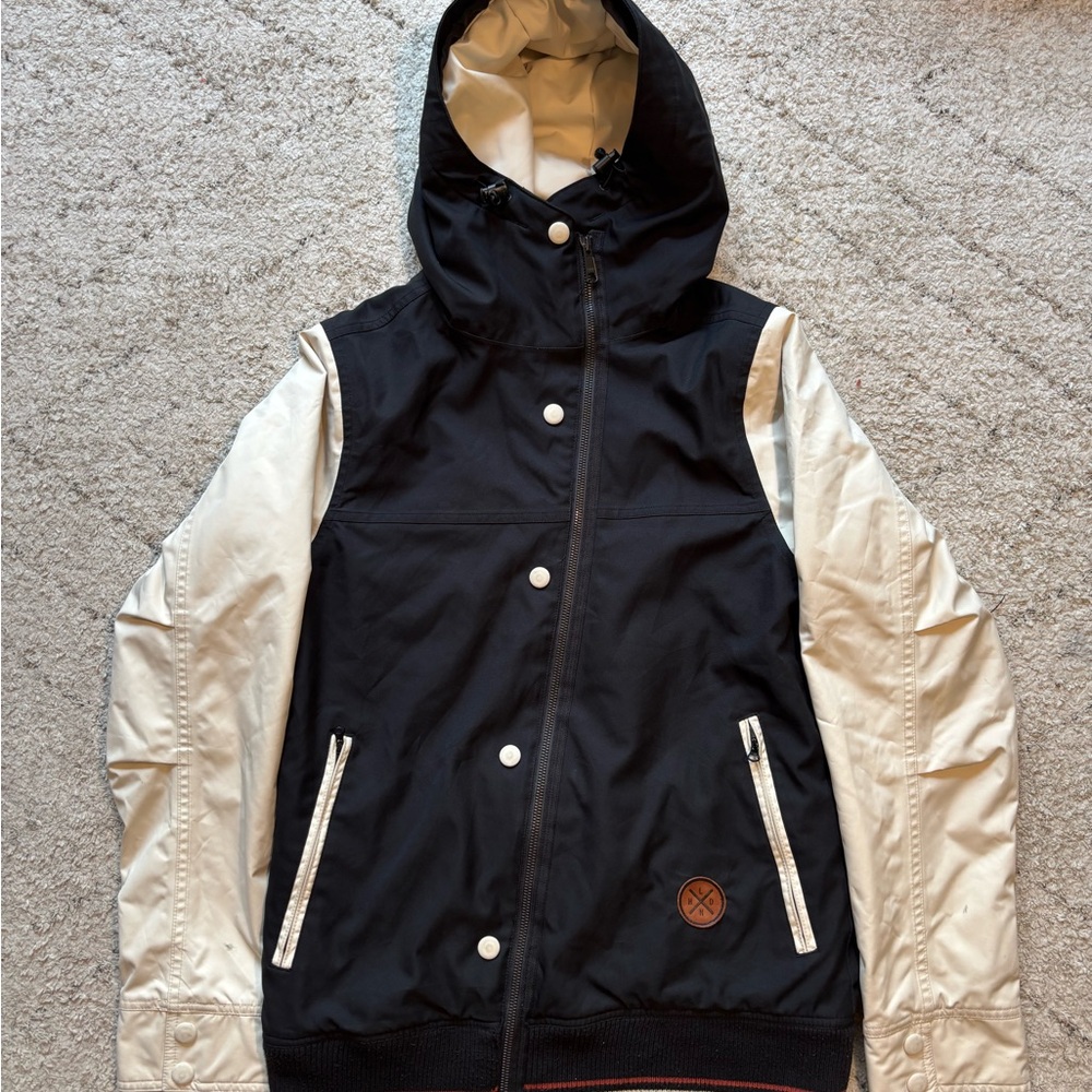 Holden Black and Cream Hooded Bomber Jacket